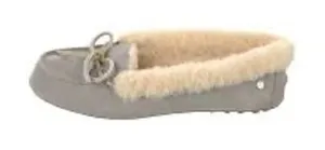 UGG Solana loafer slippers pewter gray shearling lined women's size‎ 10 cozy thumbnail 1