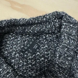 Theory Women's Cotton Wool Blend Cable‎ Knit Crewneck Chunky Sweater Charcoal Sm thumbnail 7