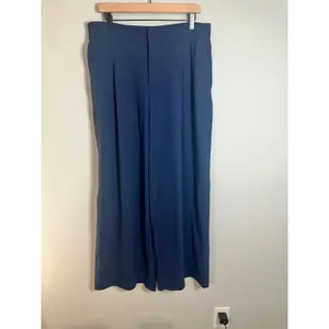 Athleta Pinnacle High Rise Trouser Navy‎ Blue Wide Leg Pleated Pants 16 472041 thumbnail 4