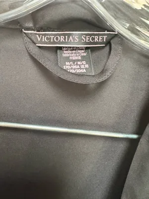 Victoria’s Secret Black Satin Kimono Robe Ruffle Sleeve Tie Front M L thumbnail 3