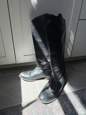 Leather Frye Riding Boots Black thumbnail 3