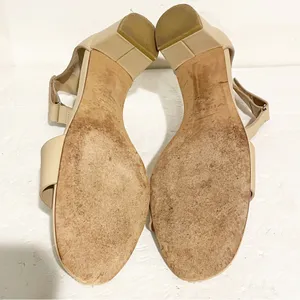 VINCE Size 7M Rita-B Tan Leather City Sandals Block Heel Ankle Strap thumbnail 4