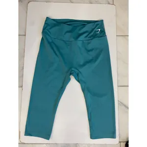 Gymshark Training High Waisted‎ Cropped Capri Leggings Teal Blue XXL B1A1U thumbnail 13