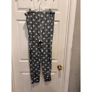 Cynthia Rowley Womens XL Star Print Pajama Set Black White Henley Joggers Lounge thumbnail 9