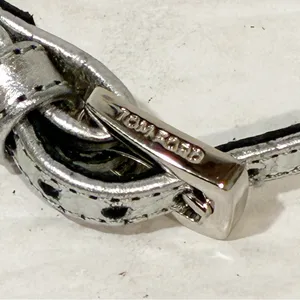 Tom Ford Silver Metallic Padlock Key Adjustable‎ Necklace Belt thumbnail 2