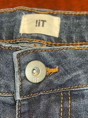 !iT Jeans Mid Rise Relaxed Wide Leg Dark Wash Denim Jeans Size 8 29 NWT thumbnail 5