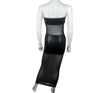 superdown Sheer Panel Black Strapless Maxi Dress thumbnail 10
