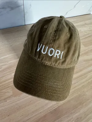 Vuori Logo Baseball Cap - Olive Green with White Stitching thumbnail 2