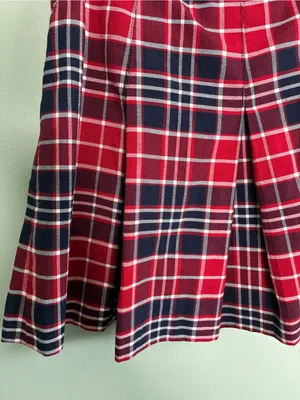 VTG Parker Plaid Tartan Pleated Mini Skirt Made in USA Preppy Dark Academia 32 L thumbnail 3