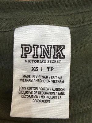 PINK Victoria’s Secret Women’s XS Green Neon Stripe Pocket T-Shirt 100% Cotton(9 thumbnail 4