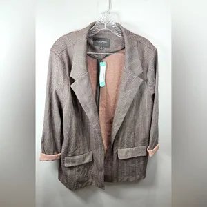 Liverpool NEW‎ Women's Boyfriend Blazer Black Brick Jacquard Stripe Size 1x thumbnail 2