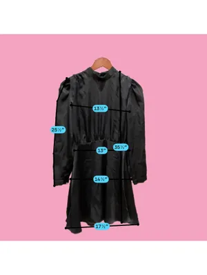 Zara Black Satin Long Sleeve Mini Dress Size S thumbnail 3