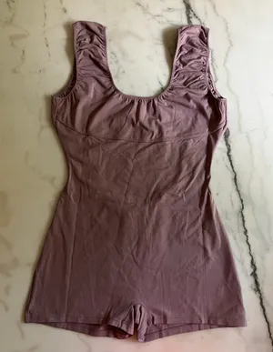 Free People Intimately Cotton Low Back Romper Purple Gray thumbnail 1