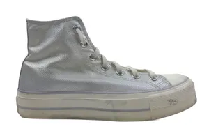 Converse Shoes Womens 9 CTAS Lift Platform‎ Metallic Silver Sneakers 571082C thumbnail 1