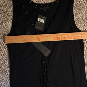 GUESS x Tiesto NWT Lace Up Eyelet Tank Top‎ Jet Black Festival Large thumbnail 8