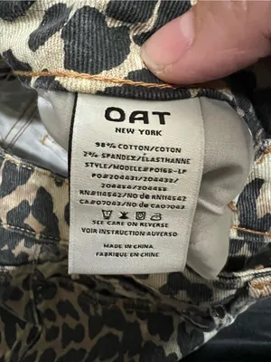 OAT New York Cheetah Leopard Print High‎ Rise Slim Straight Denim Jeans thumbnail 11