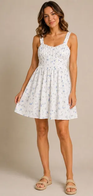 Altar'd State Milkmaid Bow‎ Back Mini Dress NWT Cottagecore LoveShake Fancy Vibe thumbnail 1