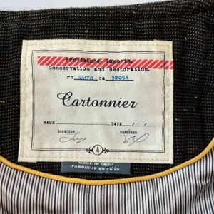 Cartonnier Tweed Equestrian Women Jacket Sz 4 Brown Preppy Cropped Anthropologie thumbnail 11