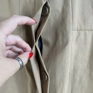 COS women’s Size 34 S Trench Coat Belted Jacket Khaki‎ Long Collarless Pockets thumbnail 7