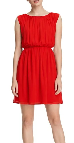 Alice + Olivia Josie Red Sleeveless Chiffon Silk Mini Dress thumbnail 1