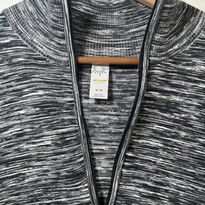 OFFLINE by Aerie Heathered Quarter Zip Pullover Sweatshirt Women M M Black White thumbnail 2