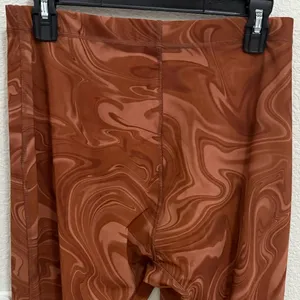 House of CB Violet Cocoa Swirl Brown Mesh Leggings High Rise Large thumbnail 10