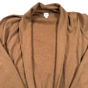 J Crew Chelsea Sweater Blazer Womens Large Brown Cardigan Cotton BA866 thumbnail 2