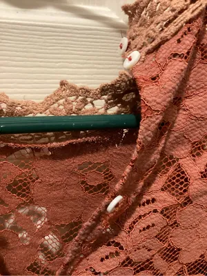 entro Rust Lace Yoke Ruffle Long Sleeve Dress thumbnail 4