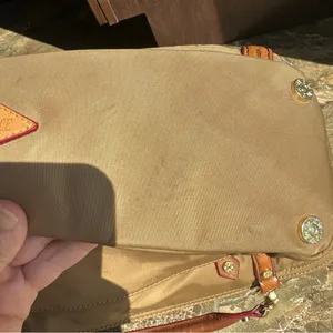 MZ Wallace Nylon Top Handle‎ Bag some pen marks tan beige brown thumbnail 9