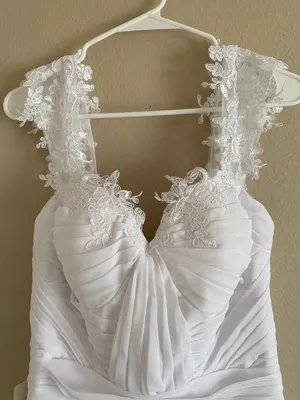 Mingda White Lace Floral Off The Shoulder Wedding Dress thumbnail 8