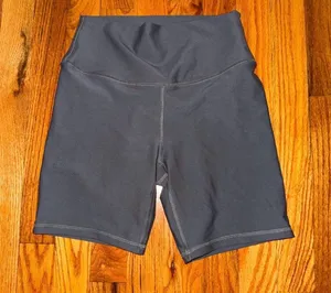 Abercrombie & Fitch YPB collection grey high-waisted biker shorts thumbnail 1