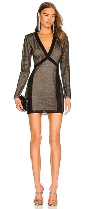 Michael Costello x REVOLVE Tallie Mini Dress in Black thumbnail 1