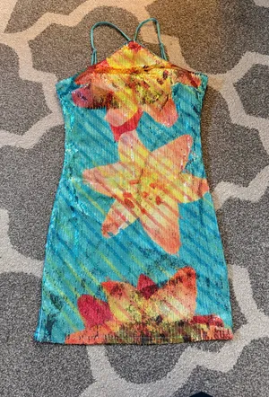 sequin mini dress thumbnail 3