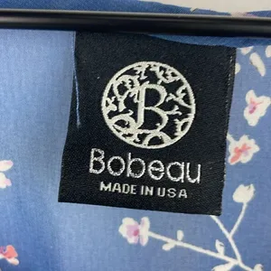 Bobeau Floral print short sleeves Sheer Ruffle hem dress large thumbnail 5