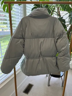 Urban Outfitters Women's Aqua Blue Puffer Jacket with High Collar thumbnail 4