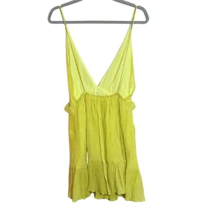 Nasty Gal Deep-V Neck Strappy Ruffle Minidress Bright Yellow Size 6 thumbnail 3