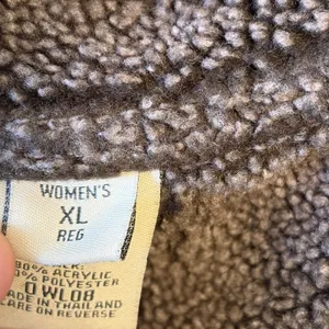 LL Bean Vest XL Brown Faux Suede Sherpa Lined Button Front Penny Lane Granola thumbnail 8