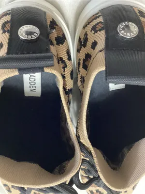 Steve Madden Leopard Knit Lace-Up Sneakers - Brown & Black thumbnail 4