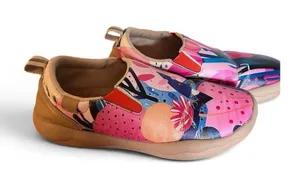 UIN Women's Art Painted Travel Shoes Loafers Lily Blossom Canvas Size 40 US 9 thumbnail 1