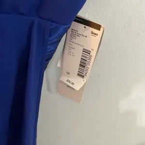 S.L. Fashions Womens Cocktail Dress Royal Blue Ruched Satin Back Size 10 thumbnail 4