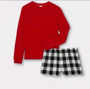 Wondershop Women's Plaid 3pc Backpack and Pajama Set - White/Black red thumbnail 4
