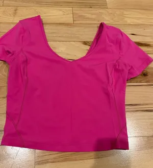 Lululemon Align T-shirt Sonic Pink Crop Top 4! thumbnail 1