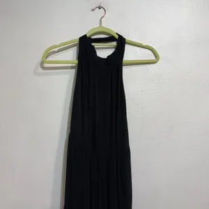 RD Style Black Halter Tiered Midi Dress Sz M thumbnail 3