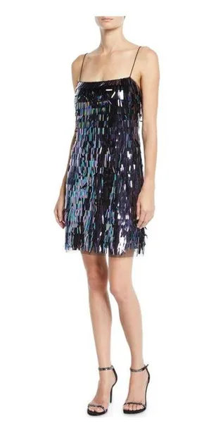 NWT Aiden Mattox Sequin Flapper Cocktail Mini Dress Multicolored Party Dress thumbnail 5