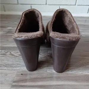 Tan mule knit Mul Luks 3 inch block heel brown 6.5 thumbnail 7