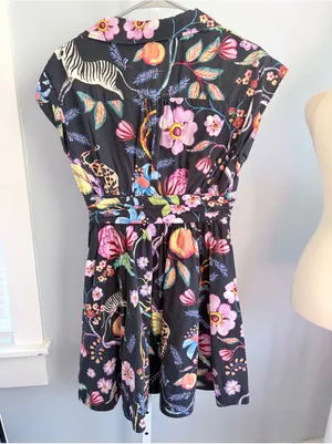 Anthropologie Maeve Flora & Fauna Floral Cotton Mini Dress Sz 2 thumbnail 3
