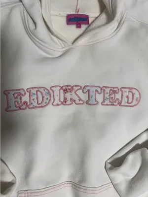 White and Pink Edikted Hoodie thumbnail 3