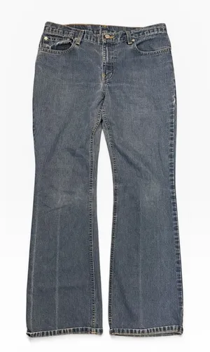Polo Jeans Co Ralph Lauren Blue Low Rise Flare Jeans‎ Size 12 32x30 Western Y2K thumbnail 1