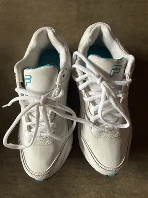 Fila White Sneakers with Teal Accents thumbnail 1