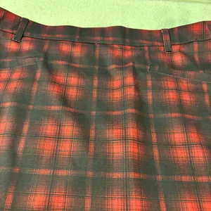 Maurices Red Black Mini Skirt 19” long Plaid Faux Pockets Back thumbnail 7